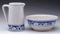 Appraisal: DEDHAM POTTERY PITCHER AND BOWL - pitcher decorated with a