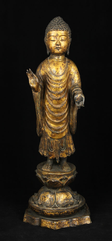 Appraisal: - th th C Chinese Buddha Standing figure of the