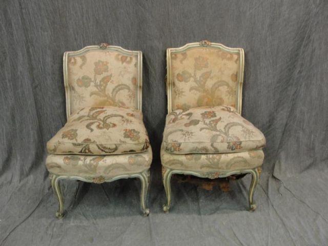 Appraisal: Pair of Louis XV Style Upholstered Parlor Chairs From an