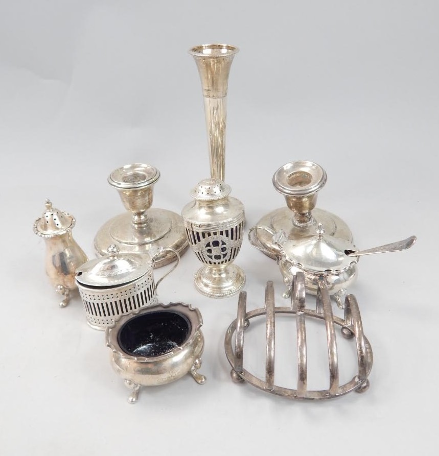 Appraisal: Various silver condiments silver items etc to include a pair