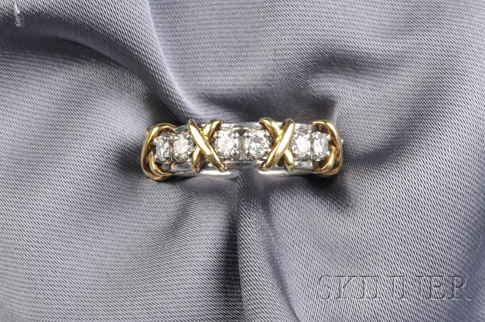 Appraisal: Platinum kt Gold and Diamond Band Schlumberger Tiffany Co set