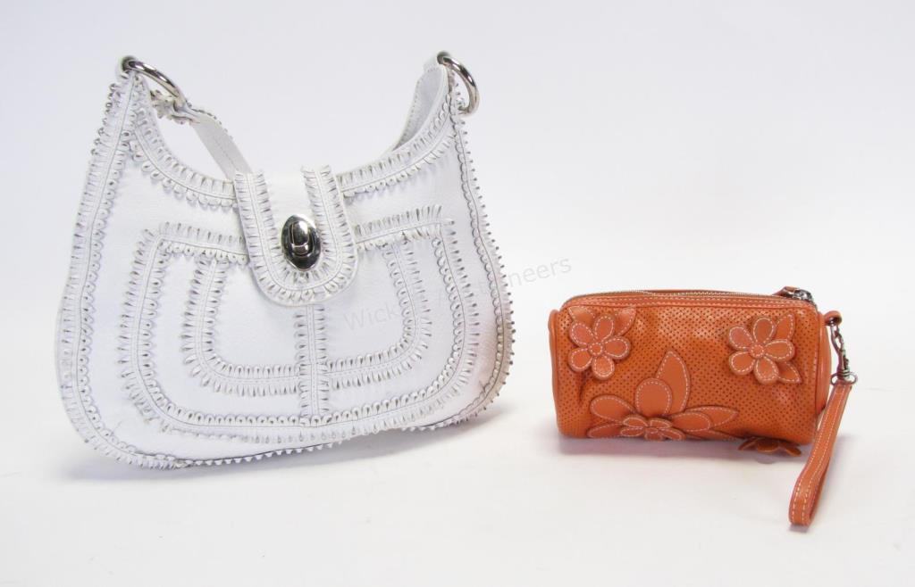 Appraisal: Two Isabella Fiore handbags including a sienna perforated leather barrel