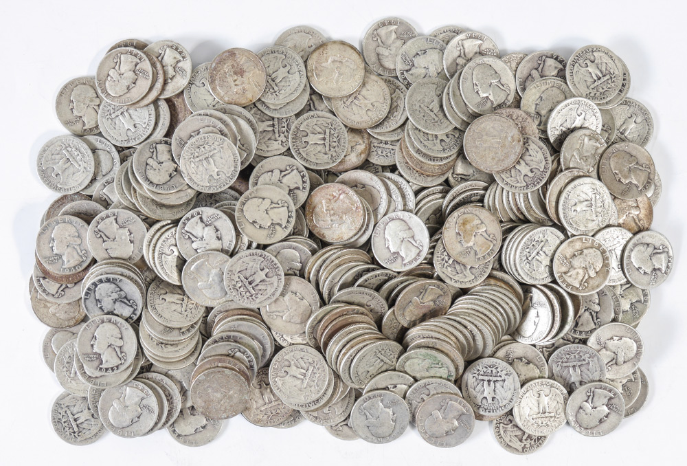 Appraisal: MASSIVE COLLECTION OF 'S SILVER QUARTERS Approx total from the