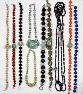 Appraisal: Collection of gem bead necklaces Collection of gem bead necklaces