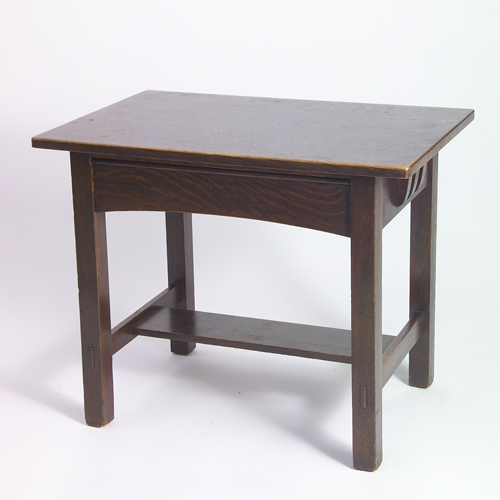 Appraisal: LIMBERT Library table with blind drawer containing lift-top desk inkwell