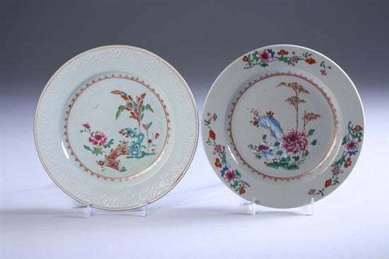 Appraisal: TWO CHINESE FAMILLE ROSE PORCELAIN PLATES Qing dynasty Qianlong -