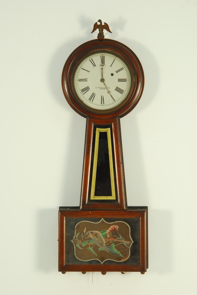 Appraisal: E HOWARD CO BANJO CLOCK Late th CenturyIn mahogany Face