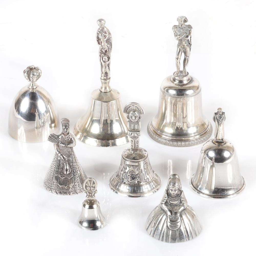 Appraisal: COLLECTION OF EIGHT ANTIQUE VICTORIAN STERLING SILVER HAND BELLS MANY