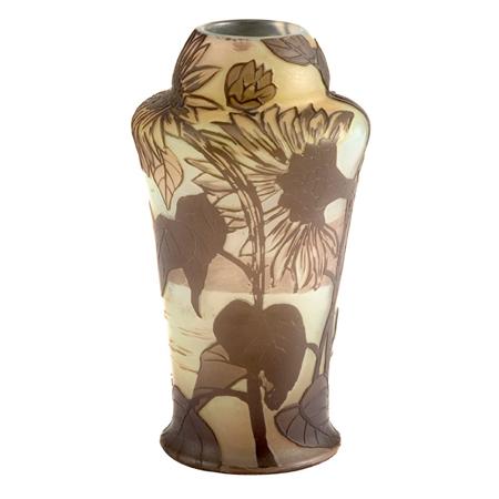 Appraisal: De Vez Acid Etched Cameo Glass Vase Estimate -