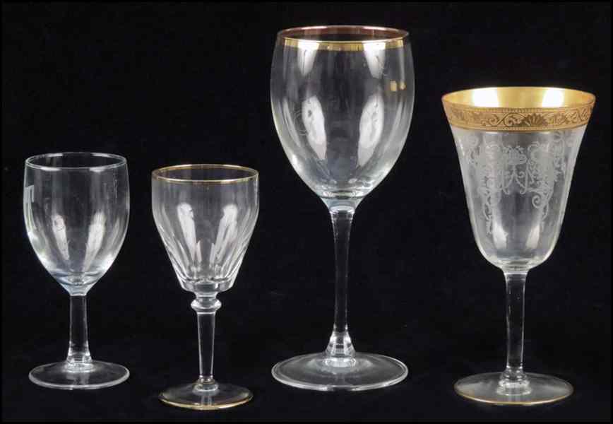 Appraisal: COLLECTION OF CRYSTAL AND GILT GLASS STEMWARE Comprising wine goblets