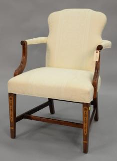 Appraisal: Southwood Federal style armchair with inlay Southwood Federal style armchair