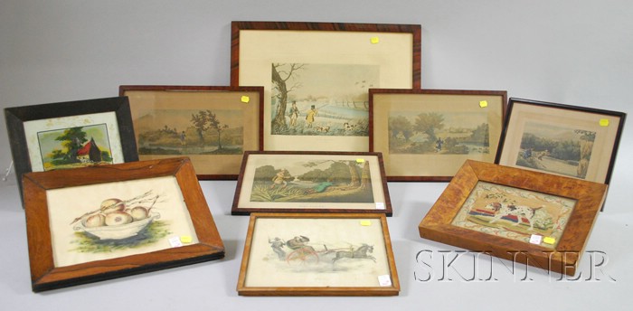 Appraisal: Nine Small Framed th Century Prints and Other Items a