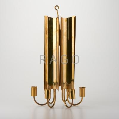 Appraisal: PIERRE FORSELL SKULTANA Six-arm hanging chandelier Sweden ca s Brass