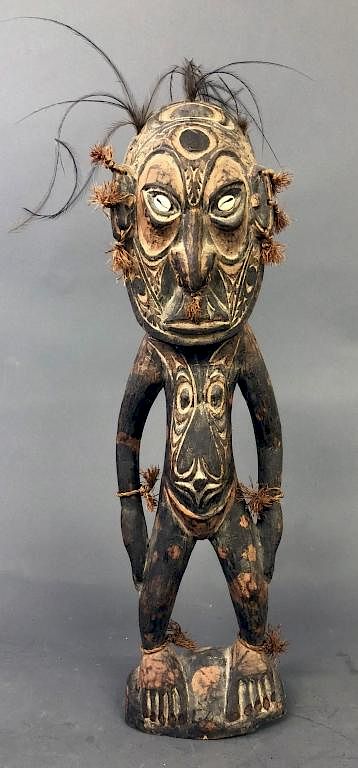 Appraisal: Mindimbit Ancestral Figure Wood carved Mindimbit ancestral figure Papua New