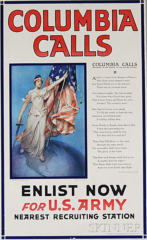 Appraisal: Two U S Army WWI Lithograph Posters The Call to