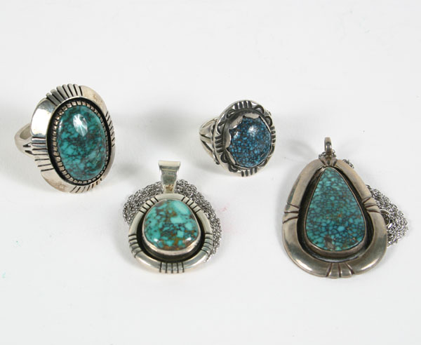 Appraisal: Lot of four pieces Native American sterling silver jewelry including