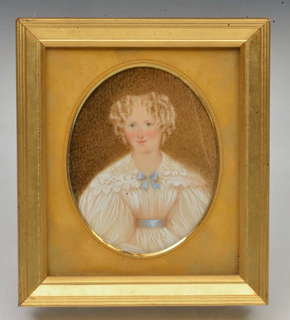 Appraisal: th Century English SchoolHalf length miniature portrait of Isobella Noble