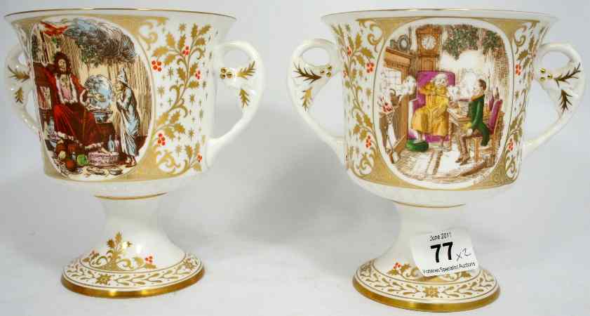 Appraisal: A pair of Caverswall China Christmas Goblets The First and