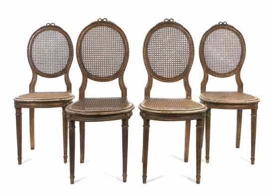 Appraisal: A Set of Four Louis XV Style Side Chairs each