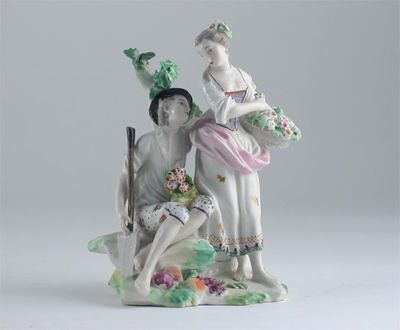 Appraisal: A Derby model of lovers the young gardener seated and