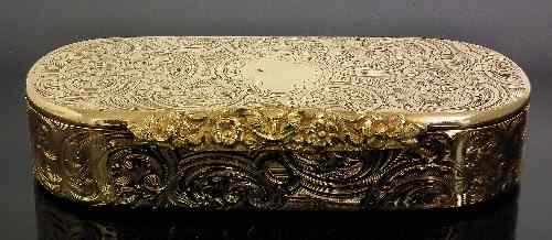 Appraisal: A good William IV ct gold rectangular snuff box with