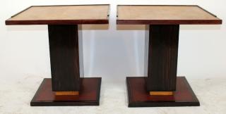 Appraisal: Pair of Art Deco end tables in macassar ebony Pair