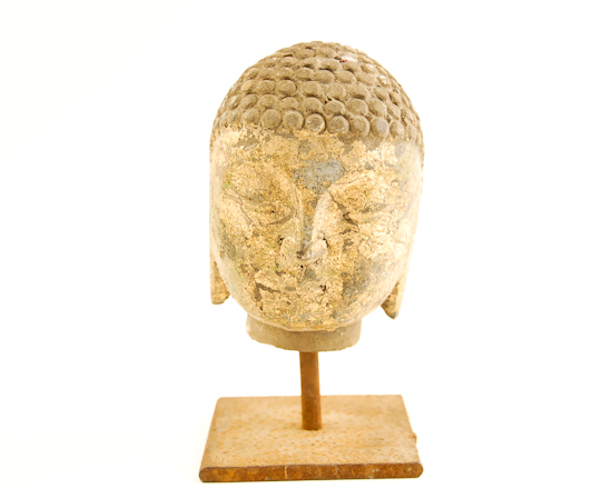 Appraisal: An Early Limestone Head of Buddha Possibly Yuan Dynasty with