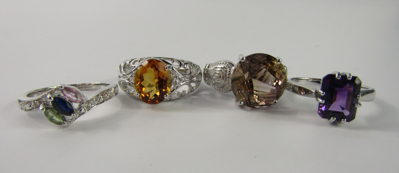 Appraisal: A ct white gold and ametrine ring ct white gold