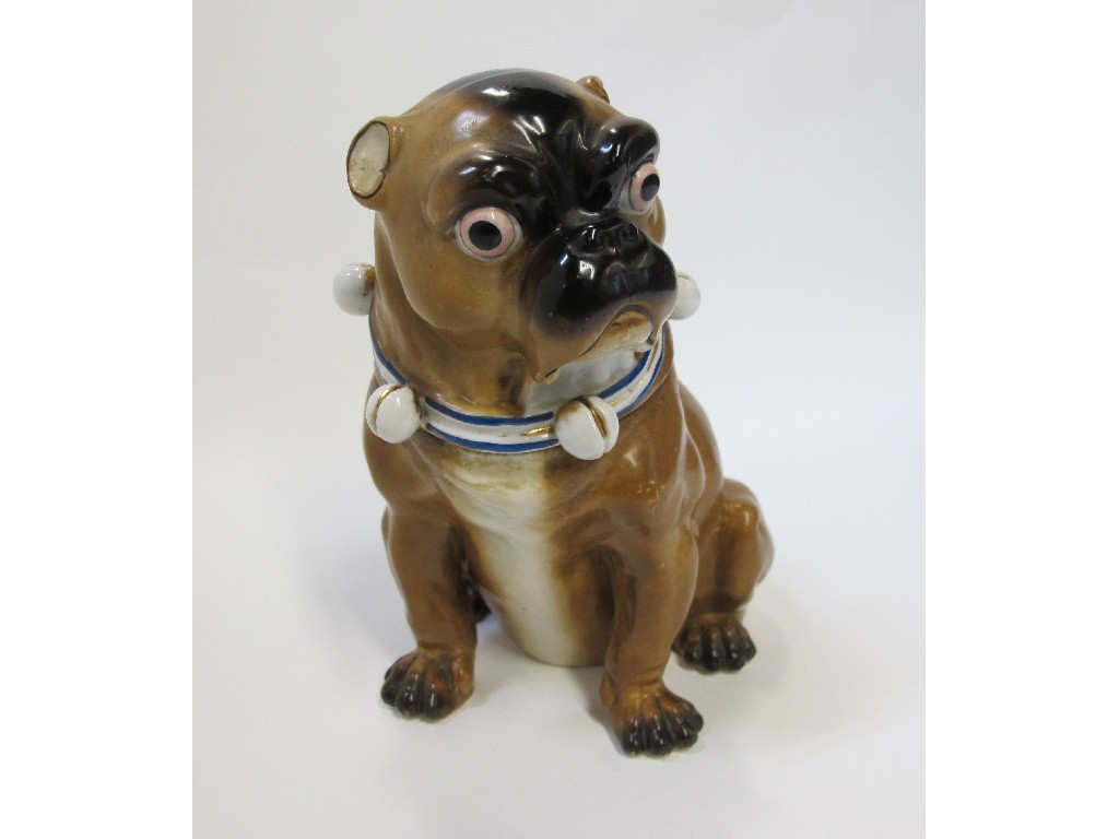 Appraisal: Bavarian porcelain novelty tobacco jar modelled as a pug dog