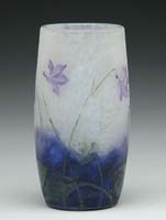 Appraisal: DAUM ENAMELED VASE Enameled and cameo tumbler shaped vase with