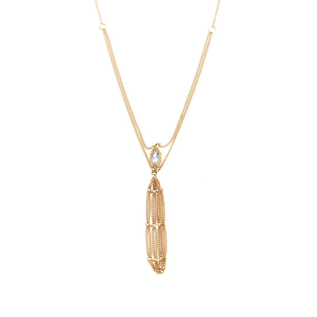 Appraisal: A Lady's Aquamarine Necklace in K Gold K yellow gold