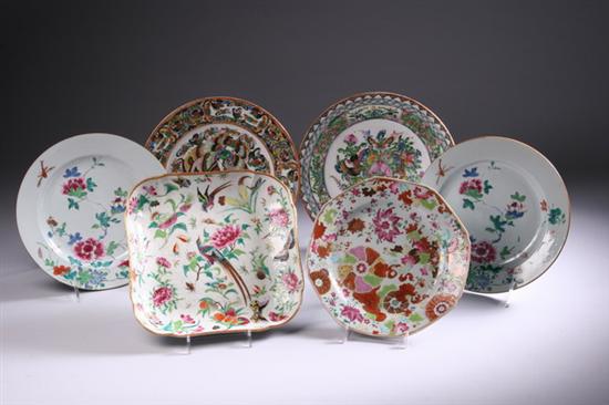 Appraisal: SIX ASSEMBLED CHINESE PORCELAIN PLATES th th century Two pair