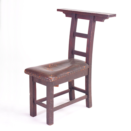 Appraisal: ROYCROFT Meditation chair with long narrow bench covered in original