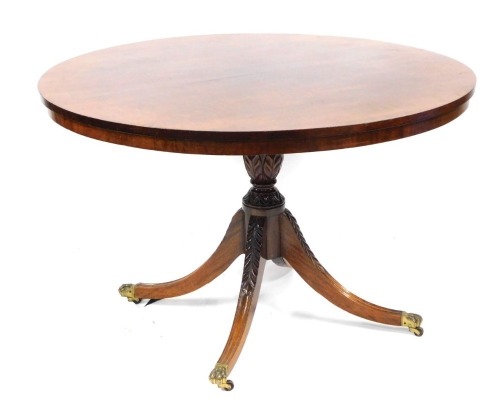 Appraisal: A thC mahogany dining table the circular top of plain