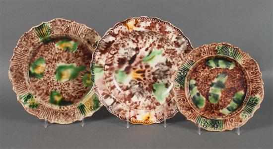 Appraisal: Two similar Whieldon ware ceramic tortoiseshell glazed plates and similar