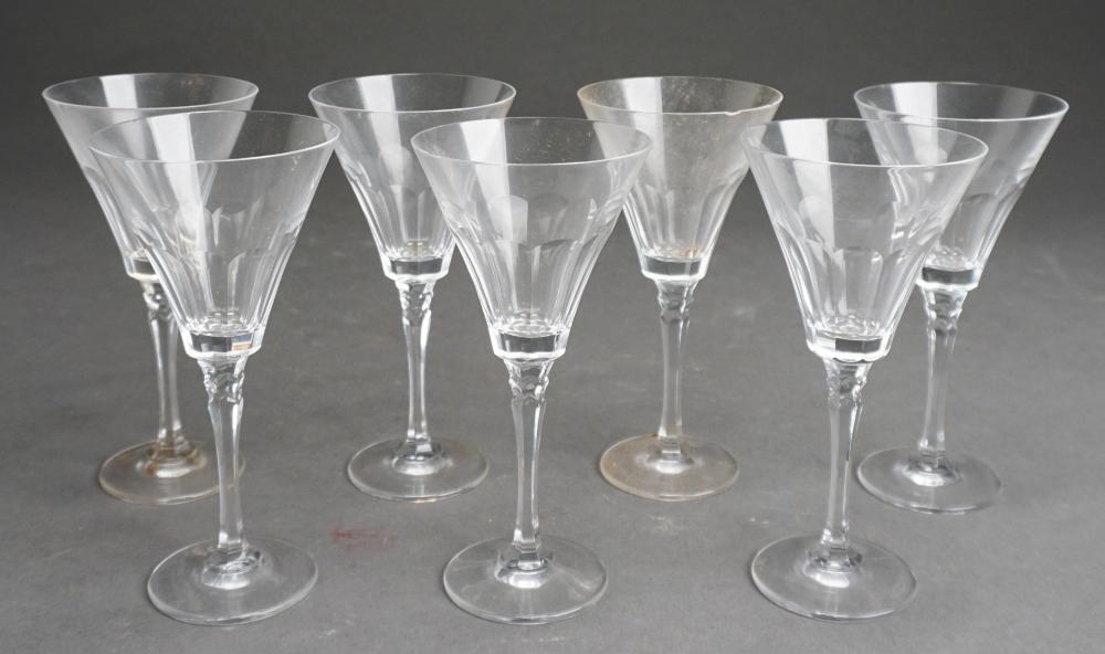 Appraisal: Seven Cut Crystal Stem Goblets one chipped