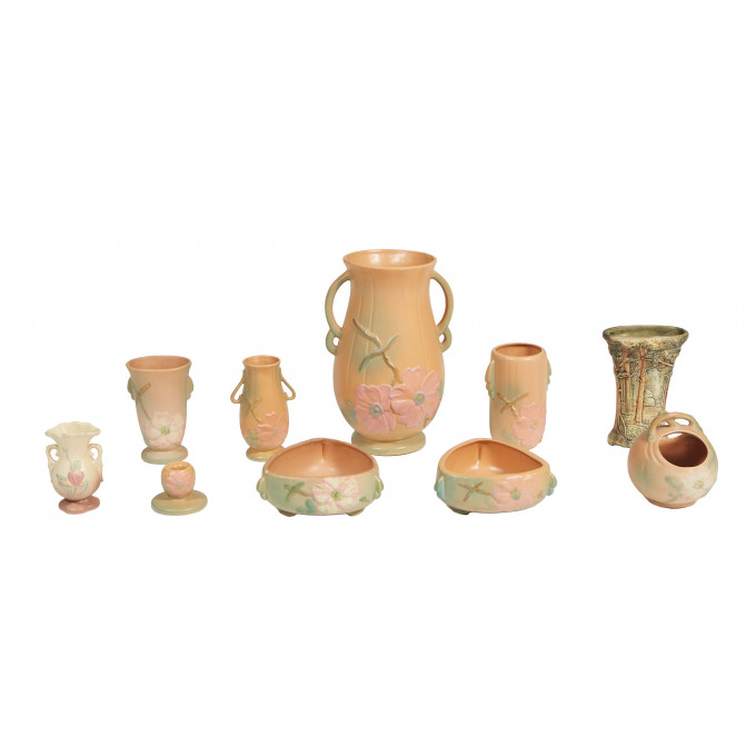 Appraisal: Group of Ten Pieces of Weller Pottery consisting of a