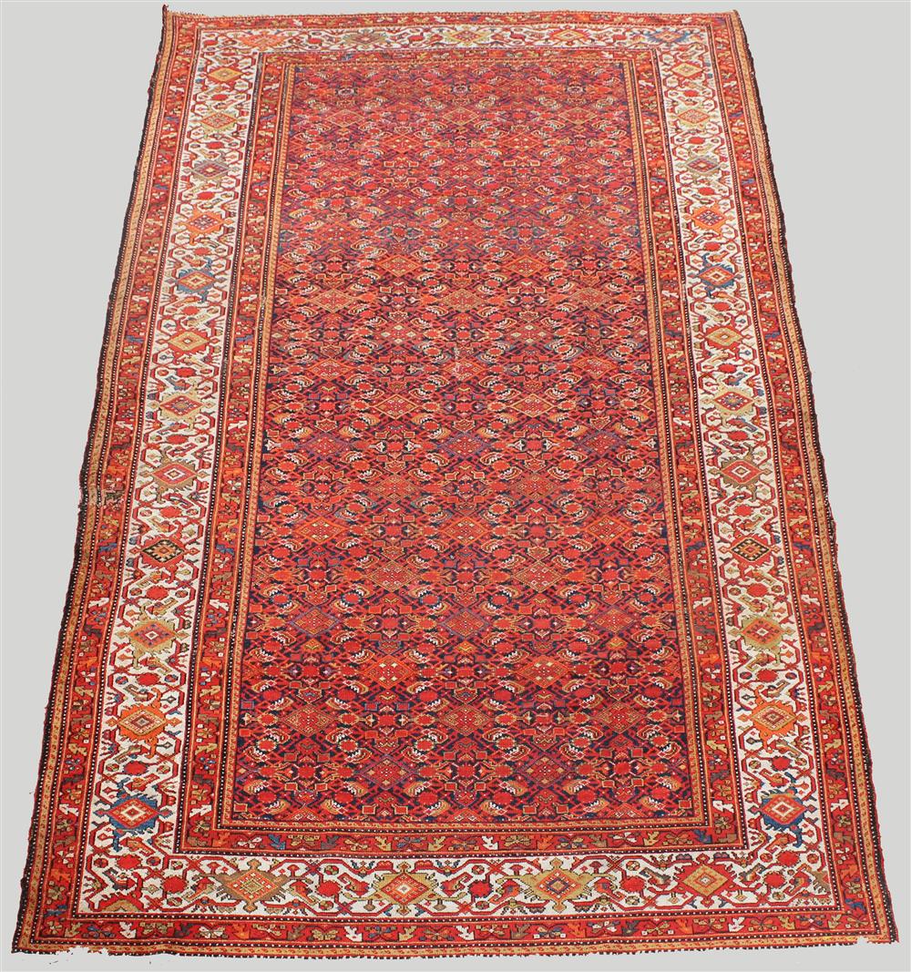 Appraisal: ANTIQUE PERSIAN HAMEDAN CIRCA allover primarily red design on a