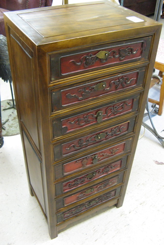 Appraisal: EIGHT-DRAWER CAMPHOR WOOD JEWELRY CHEST Chinese th century the front