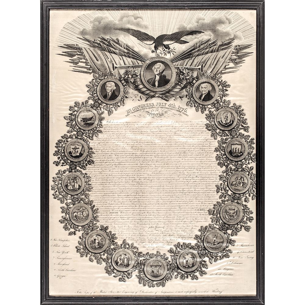 Appraisal: c DECLARATION OF INDEPENDENCE by Woodruff Printed Bandanna on Silk