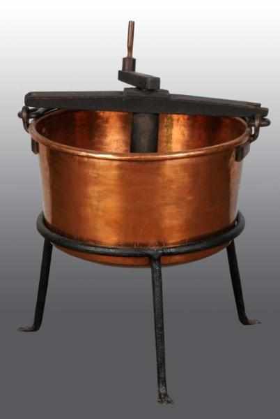 Appraisal: Copper Apple Butter Pot Description Made by J P Scilaum