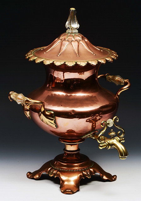 Appraisal: A GEORGE IV COPPER SAMOVAR of baluster form with loose