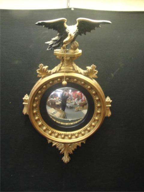 Appraisal: WILLIAMSBURG Convex Mirror with Eagle Crown From a Queens NY