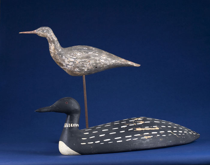 Appraisal: LARGE FOLK ART PAINTED LOON DECOY BRANDED quot J R