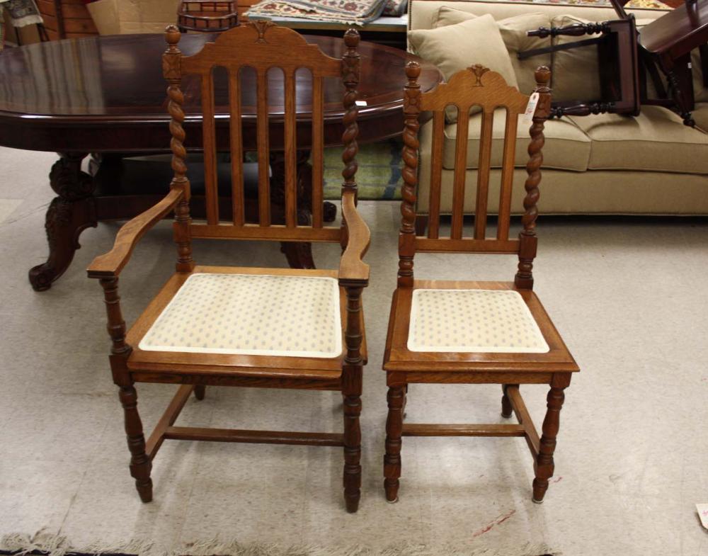 Appraisal: A SET OF SIX OAK DINING CHAIRS English style American