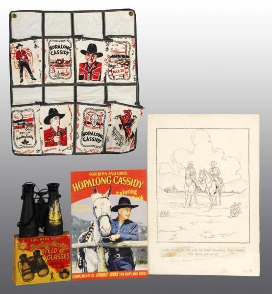 Appraisal: Lot of Hopalong Cassidy Items Description Includes original artwork with