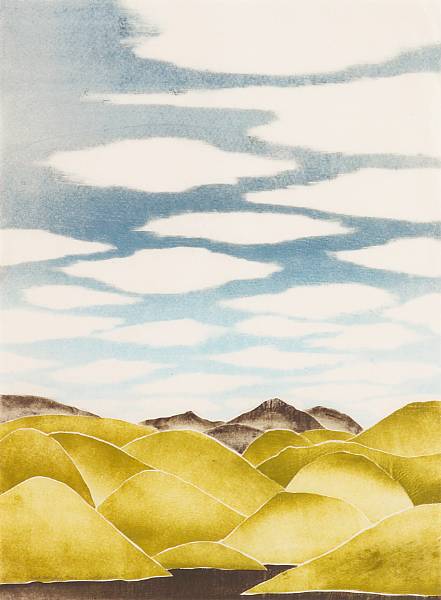 Appraisal: Daniel Joshua Goldstein American born Death Valley Early Morning Woodcut