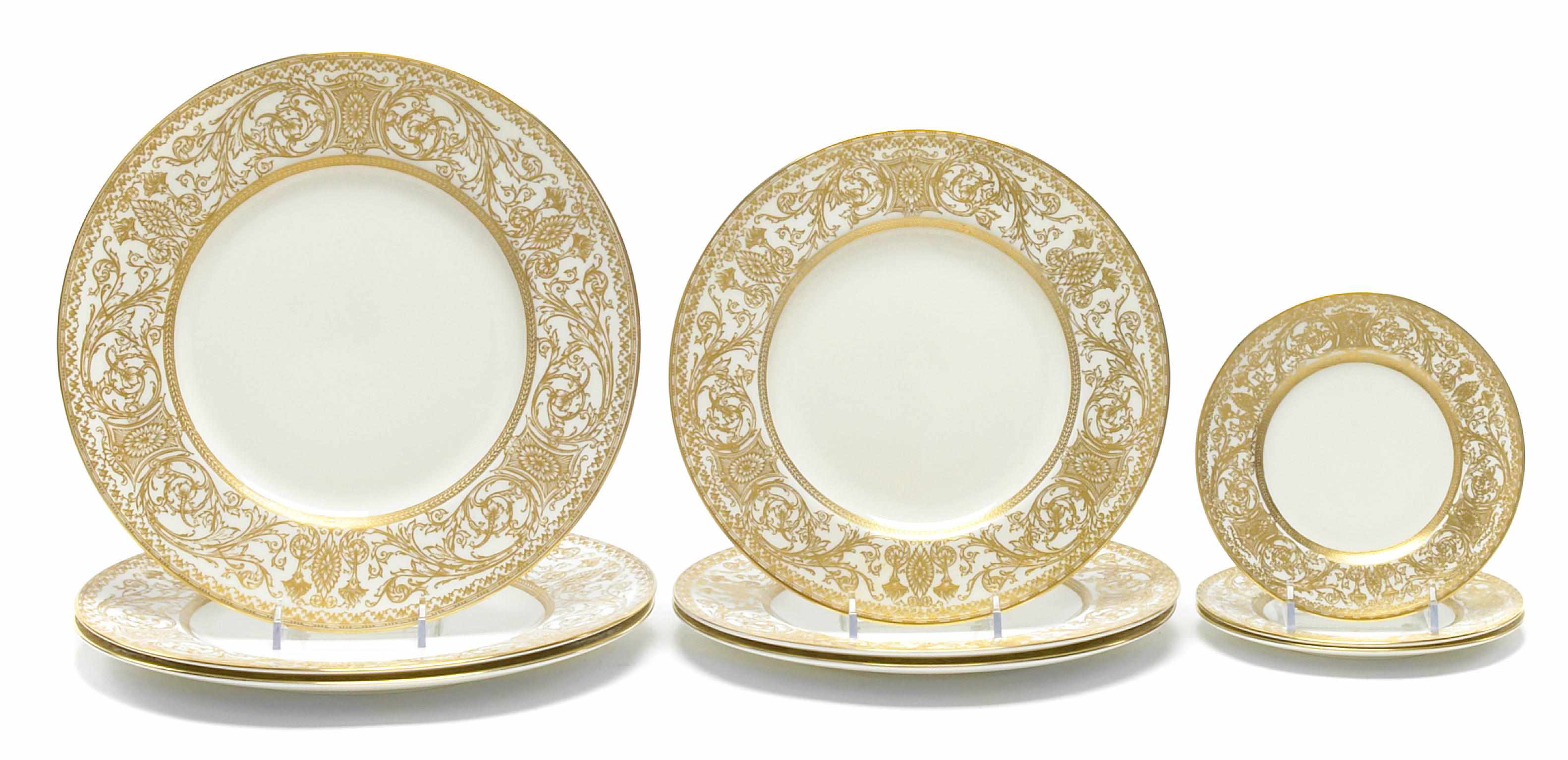 Appraisal: A Royal Worcester bone china dinner service in the Embassy