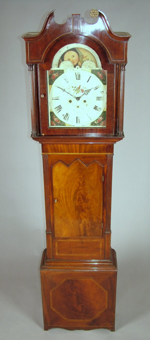 Appraisal: An early th century mahogany longcase clock the swan neck