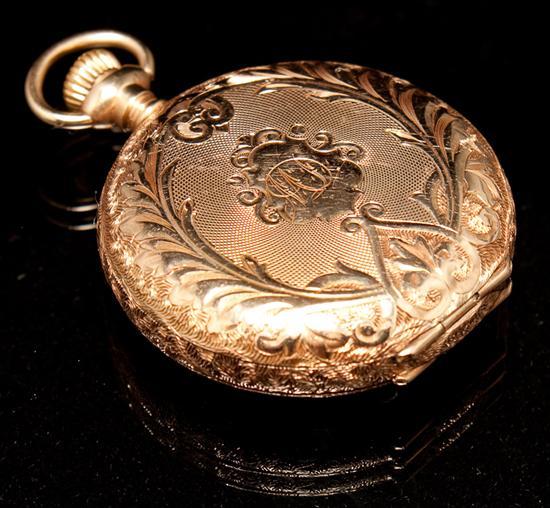 Appraisal: Waltham K yellow gold closed-face pendant pocket watch movement marked